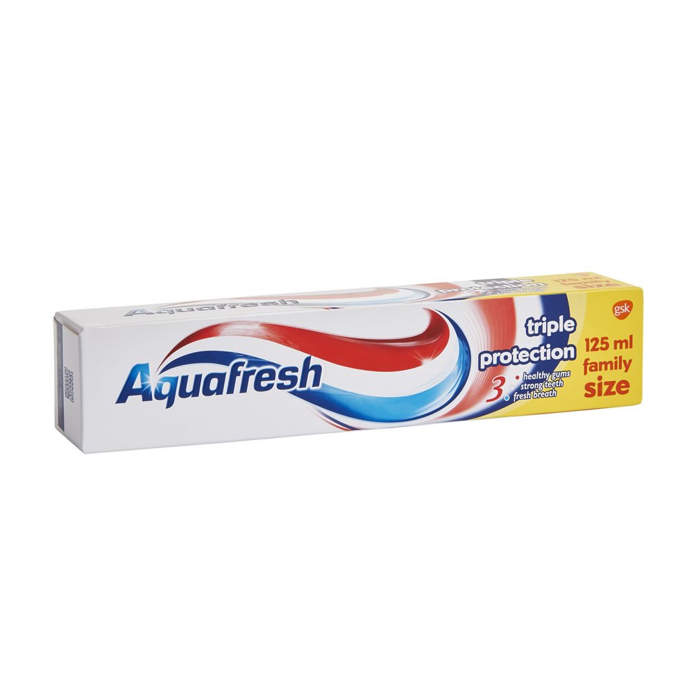 Aquafresh Triple Protection Fluoride Toothpaste Family Size 125ml X 3