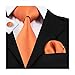 Hi-Tie Mens Solid Color Tie Handkerchief Cufflinks set Woven silk Wedding Tie