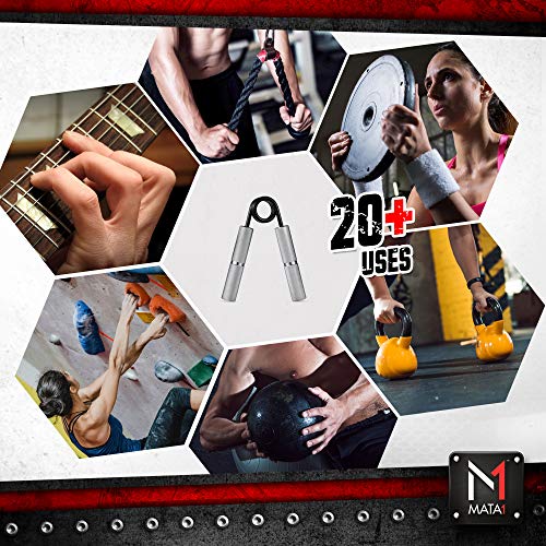 Mata1 Grip Strength Trainer (Silver, 150 lb. Resistance, 1 Pack), Hand Grip Strengthener, Forearm Grip Workout, Metal Hand Gripper, Forearm & Finger Exerciser, Hand Grip Strength Trainer - Thumbnail 6