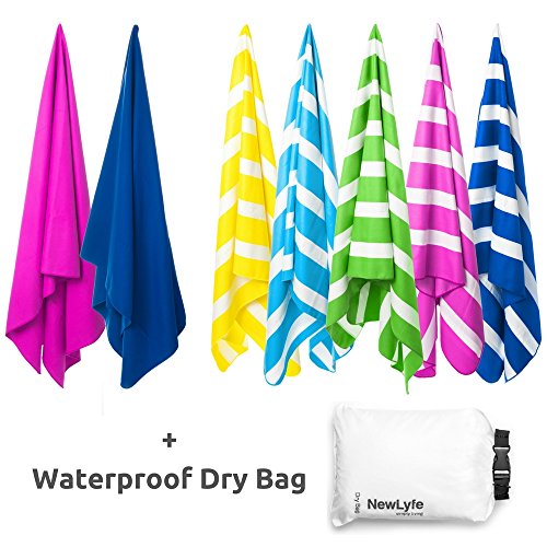 Microfiber Beach Towel FREE Waterproof Dry Bag Best Travel Towel, Quick  Dry, Lightweight, Compact, Long, Large 70x31”, Sand Proof, Soft