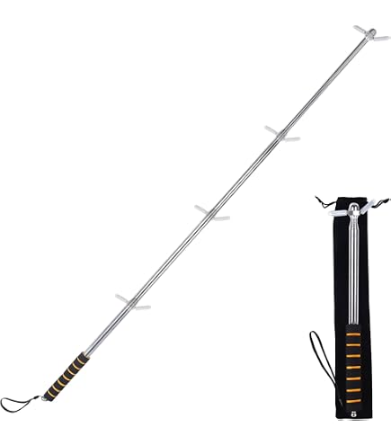 borrow missile fishing pole or metal detector Extendable Safety Tester Pole – Manual Stainless Steel Rod for Reaching  Smoke Alarm Buttons and Exit Signs, 1 Pack – Easily Access High Areas  Without a Ladder for Safer Inspections