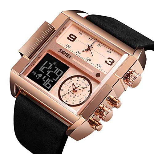 YEZIJIN Men's Waterproof Multi Function Sports Watch Square Fashion Electronic Watch Under 20