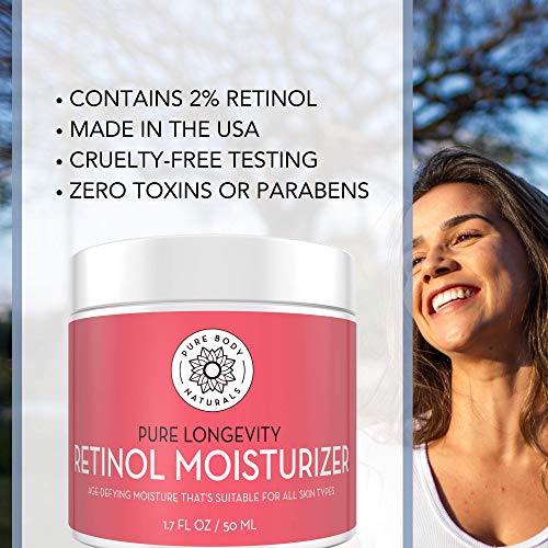 Retinol Moisturizer Cream for Face, Age Defying for Wrinkles and Lines by Pure Body Naturals - Thumbnail 3