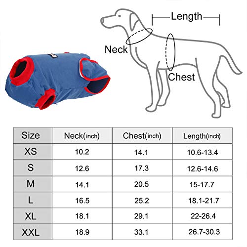 FOREYY Dog Professional Recovery Suit Abdominal Wound Protector Puppy Medical Surgical Clothes Post-Operative Vest Pet After Surgery Wear E-Collar & Cone Alternative (L)