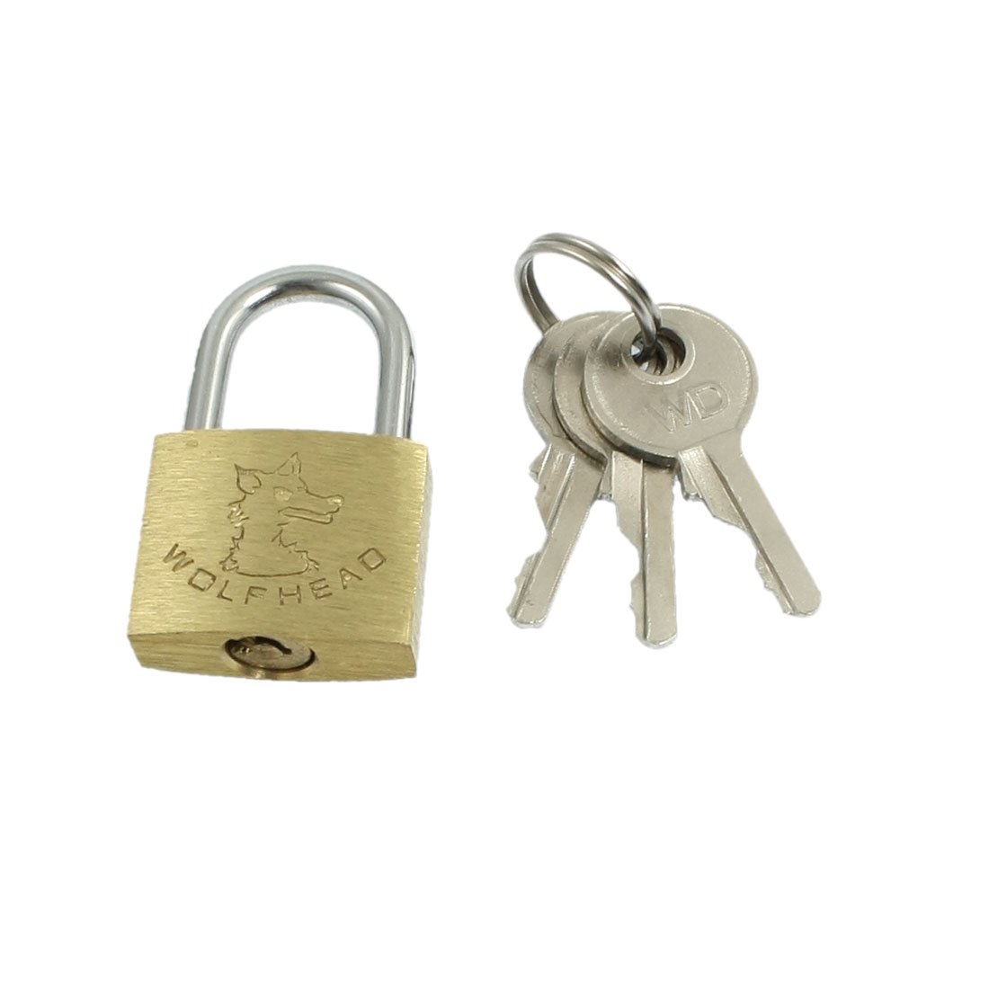 Sourcingmap Cabinet Jewlery Box Packsack Brass 20mm Width Padlock Gold Tone W 3 Keys