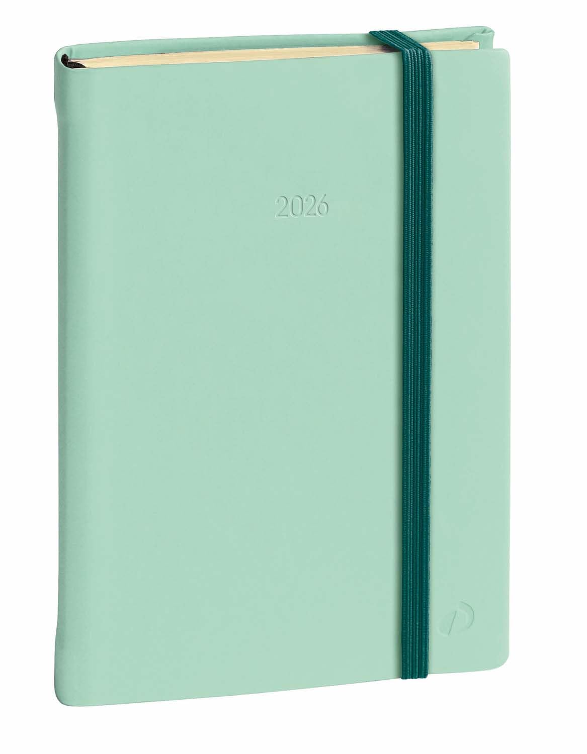 Quo Vadis - Collection: Silk - DAILY 21 PRESTIGE diary with elastic band - Civil diary - Daily - Size: 13 x 21 cm - Colour: Sea Green - Year 2024