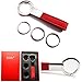 Mehr Classic Leather Valet Key Chain & Key Rings | Elegant, Timeless, Multi-ring Keychain - Red