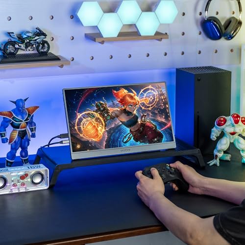 ARZOPA 16.1 Inch 144Hz Portable Monitor with Storage Bag, 106% sRGB FHD 1080P 144Hz Gaming Monitor, Ultra Slim - Eye Protection, External Second Screens for Laptop/PC/Mac/PS5/Xbox - Z1FC Grey