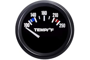 ESUPPORT Universal Car 2" 52mm Pointer Water Temp Temperautre Gauge Meter Fahrenheit White LED Light Indicator Display Electr
