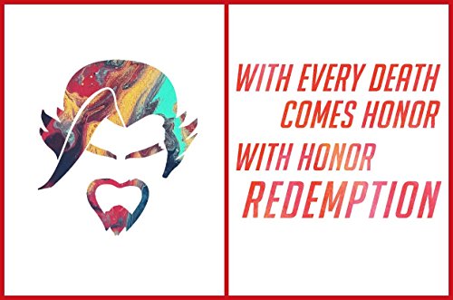 Watercolor overwatch hanzo portrait quote 2 pack unfram…