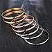 Carfeny Silver/Gold/Rose Gold Bracelets for Women, Tri-Color High Polished Stainless Steel Banlge Jewelry 7 Pack