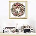 Joy Sunday A Wreath of Roses Counted Cross Stitch Kits,Cross-Stitch White Blank Fabric DIY DMC Embroidery Kit 14 Count 18''x18''