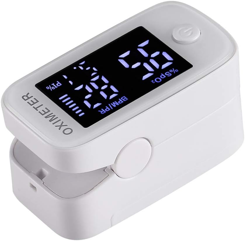 Fingertip Blood Oxygen Saturation Monitor with LED Screen,Digital Readings for SpO2, Pulse Rate, BPM, and Blood Oxygen,Fast, Accurate Results with Customizable Alarms