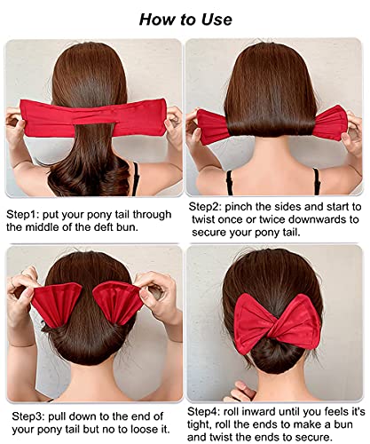 5pcs Deft Bun Maker for hair, Magicalmai Upgraded Hair Bun Maker French Twist Bun Shaper Updos Hairstyle Donut Bun Maker Quick Cloth Bun Maker Reusable Bun Twister For Women Girls Kids Ballerina