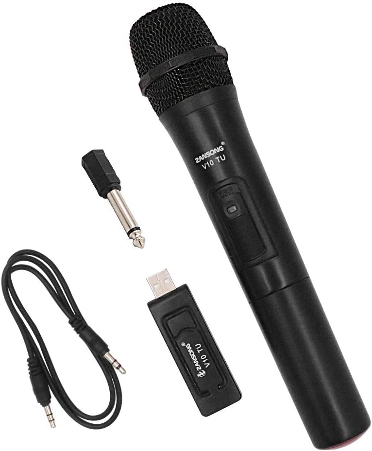 MicVista WM02 Handheld Wireless Microphone, Dynamic Cordless Vocal Microphone with USB Plug Receiver for Karaoke, Party, Wedding, Churching, Stage Performance, Presentation