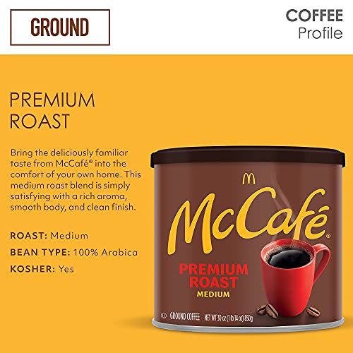MCCAFE PREMIUM ROAST, MEDIUM ROAST GROUND COFFEE, 30 OZ CANISTER