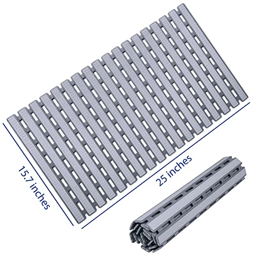 KMAT Shower Mat Non Slip Bathtub Mats Bath Mats for Shower Tub with Suction Cups and Drain Holes