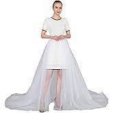 EllieWely Overskirt Short Front Long Back Party Tutu Tulle Skirt R05