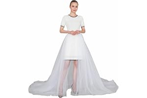 EllieWely Overskirt Short Front Long Back Party Tutu Tulle Skirt R05
