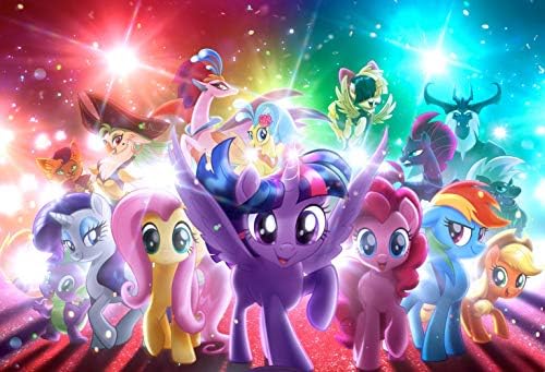 ERIC 7x5ft Cartoon Colorful My Little Pony Photo Backdrop Baby Shower Girl Birthday Party Decoration Photography Backdrops for Pictures