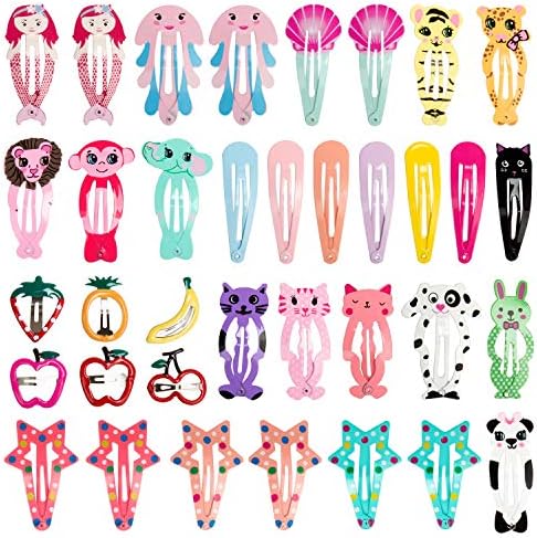 Ahoney 36 Pack Hair Clips Hair Barrettes Hairpin Girls Toddlers Kids No Slip Snap Hair Accessories, 36 Pieces
