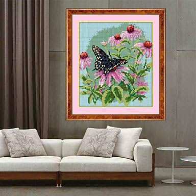 The New 5D Diamond Painting Of Flowers And Butterflies Rural Art Of Cross Stitch Embroidery Needlework 31*35cm