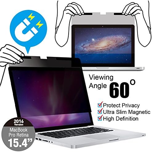 DIY KAEMPFER Ultra Slim Magnetic Privacy Filter for Apple MacBook Pro 15"(2016-2017 Model A1707) Retina Display Easy On/Off Korea LG Filter High Definition No Blue Light Glare Screen Protector