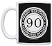 Birthday Gifts For All 90th Happy Birthday Celebrating 90 Years Gift 11oz Ceramic Coffee Mug with Handle Black