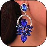 Dainty Large Rhinestone Waterdrop Drop Dangle Earrings for Women,Sparkly Statement Chandelier Dangling Earrings,Classic Prom Pageant Jewelry Gifts