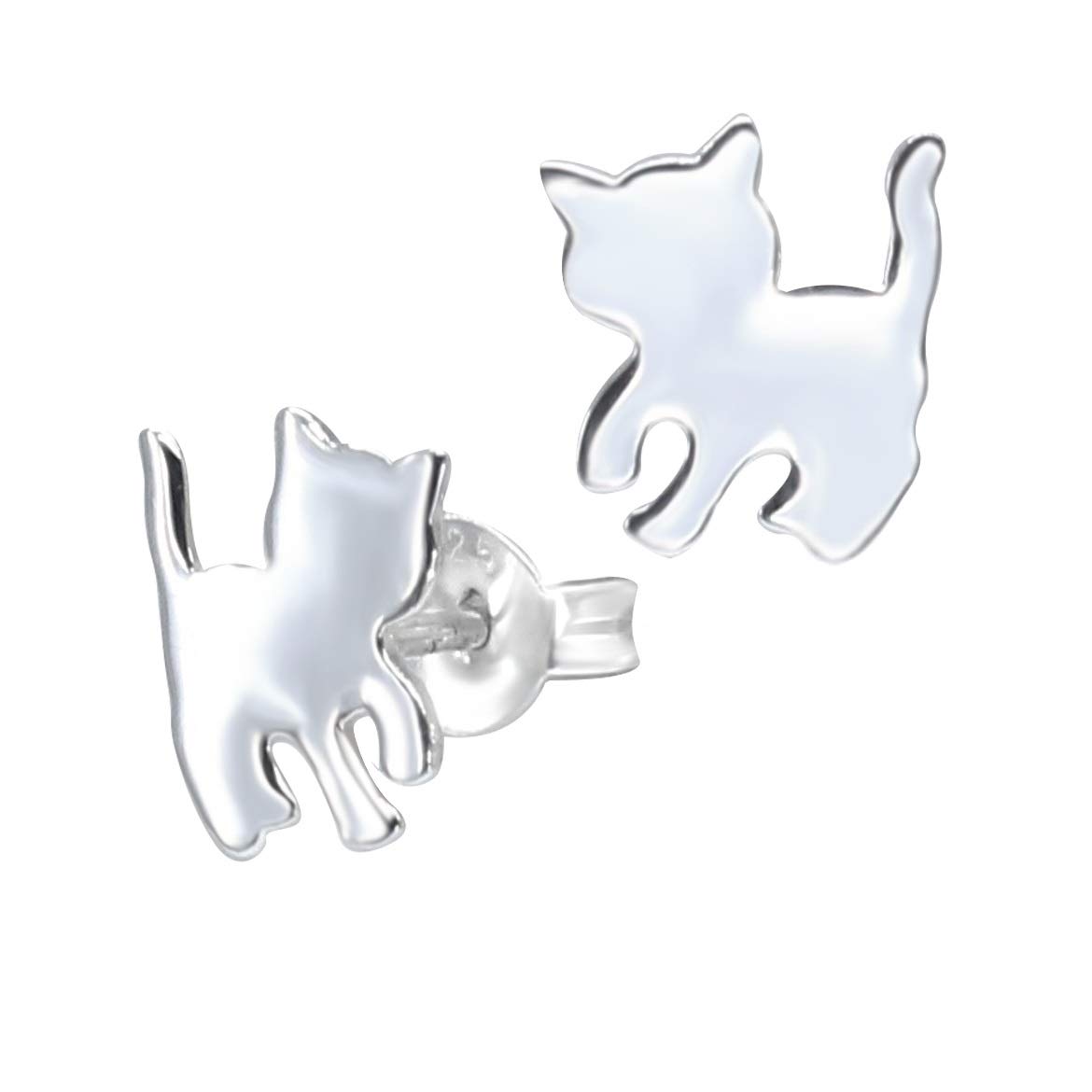 Cat Earrings 925 Sterling Silver