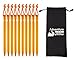 Adventure Gear Outfitter 10 Aluminum Tent Stakes with Stuff Sack - Ultralight and Strong - Perfect for Camping and Backpacking (Orange)