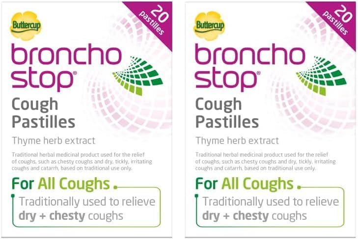 Bronchostop Cough Pastilles 40 Pack Traditional Herbal Remedy Thyme Marshmallow