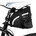BV Strap-On Bike Bag with Reflective Material - Capacious Saddle Bag with Seperate Divider for Small Items & Room for All Your Essentials - Bike Pouch with Taillight Hanger for Maximum Safety