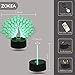 ZOKEA Night Light 3D lamp 7 Colors Changing Nightlight with Smart Touch & Remote Control 3D Night Light for Kids or as Gifts for Women Kids Girls Boys (Peacock)