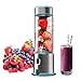 Portable Glass Smoothie Blender, Kacsoo S620 USB Rechargeable Personal Blender Juicer Cup, Single Serve Fruit Mixer, Multifunctional Small Travel Blender for Shakes and Smoothies, with 5200 mAh Rechargeable Battery(Baby Blue)