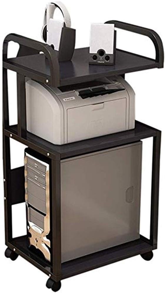 Office Rack Storage Desk Cabinet Mobile Desktop Chassis Rack Printer Shelf Printer Fax Machine Stand Desk Organiser for Home & Office (Color : B)