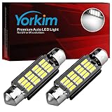 Yorkim 578 Festoon LED Bulb 41mm 42mm, 578 LED Bulb White Super Bright 41mm 42mm Canbus Error Free 16-SMD 4014 Chipset, 578 Dome Light Led, LED Interior Light MAP Light 211-2 212-2 LED Bulb, Pack of 2