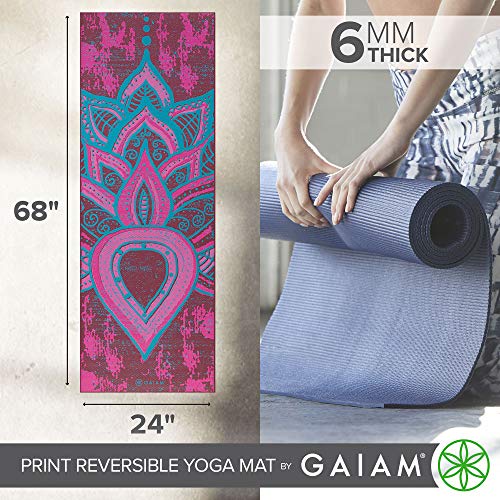 Gaiam-Yoga-Mat-Premium-6mm-Print-Reversible-Extra-Thick-Non-Slip-Exercise-Fitness-Mat-for-All-Types-of-Yoga-Pilates-Floor-Workouts-68-x-24-x-6mm-Thick