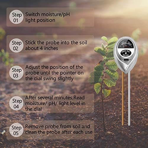 Soil Moisture pH Meter for Garden and Farming - No Battery Required