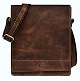 Handolederco Leather Messenger Satchel Laptop Bag for Men's and Women's Leather Satchel Laptop Messenger Unisex Ipad Mini Laptop Bag