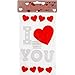 Valentines Window Gel Clings 6 Pack Valentine Heart Gel Stickers Party Decorations Accessories, I Love You, Red Pink Hearts, Key to My Heart, For Kids, School, Classroom, Home Decor By Gift Boutique