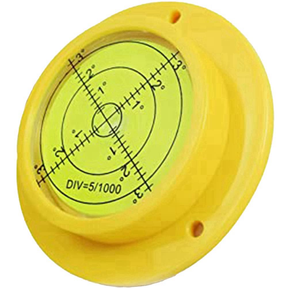 Xnuiasqe Round Bubble Level, 90X17mm High Circular Spirit Level with 3 Mounting Holes, Measuring Instrument Tool