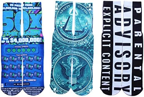 Hxst Hip-hop 3D Multi Pattern Printed BascketBall Sport Casual Socks Pack of 3 (SOX-P8)