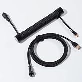 GravaStar Coiled Aviator USB Cable, Suitable Mechanical Keyboard - Black