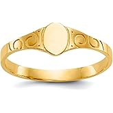 JewelryWeb 10k Solid Yellow Gold Polished Oval Signet Ring Size 3.00 Ring