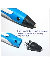Impresión 3d Pen, glyby inteligente 3d dibujo Doodle del arte con filamento ABS (1,75 mm Refill (Azul)