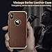 LOHASIC for iPhone Xs Max Case, Premium Leather Slim Luxury PU Soft Non-Slip Grip Flexible Defender Bumper Shockproof Full Body Protective Cover Cases Compatible with iPhone Xs Max 6.5 inch (Brown)