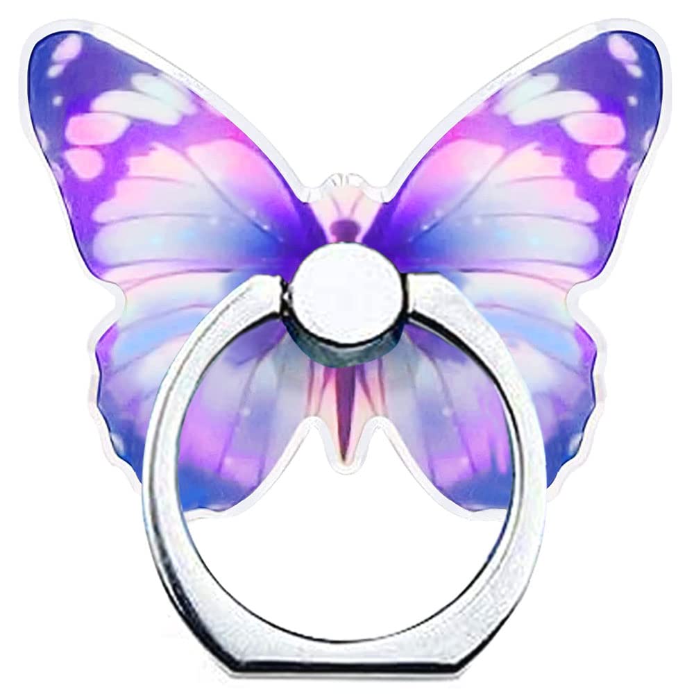 Photo 1 of Kinizuxi Cell Phone Ring Holder Stand, Cute Butterfly Phone Ring Grip Holder 360° Rotation Finger Kickstand Compatible with All Smartphones Tablet(1Pack Purple)