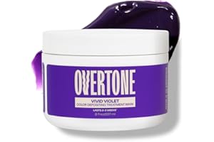 Overtone Semi Permanent Hair Color Conditioner, Vivid Violet, 8 oz, Nourishing, Damage-Free, Color Depositing Mask for All Hair Types with Shea Butter & Coconut Oil, Vegan & Cruelty-Free