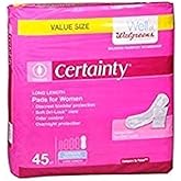 Walgreens Certainty Pack of 45 Ladies Super Absorbent Bladder Pads